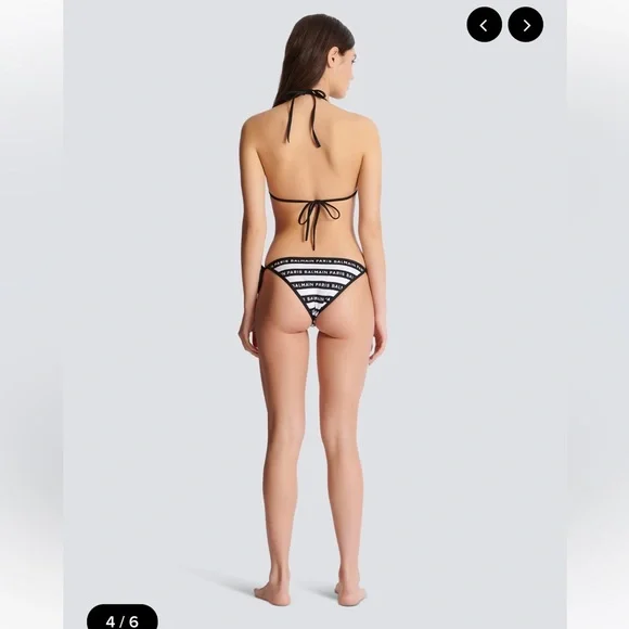 BALMAIN***Black + White Logo Striped String Bikini Set**XS, Sm., Large***$570 - Picture 11 of 13